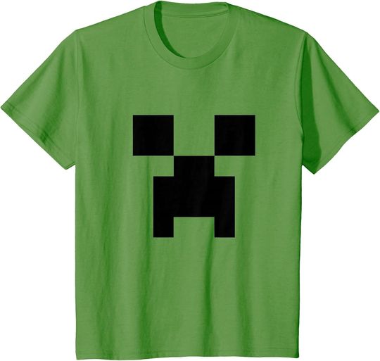 Minecraft Minimalist Big Creeper Face Pixel T-Shirt, Gift For Fans, Christmas Gift