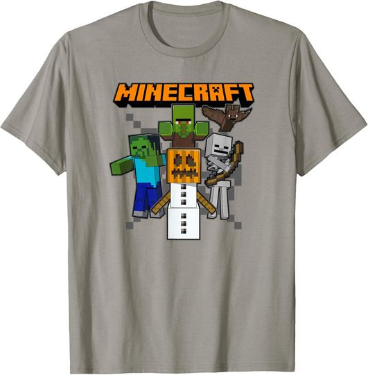 Discover Minecraft Group Shot Halloween Enemies Attack T-Shirt, Gift For Fans, Christmas Gift
