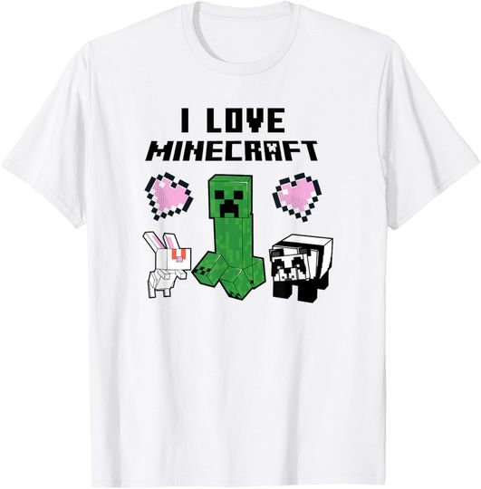 Discover Minecraft Mob Group I Love Minecraft Poster T-Shirt, Gift For Fans, Christmas Gift
