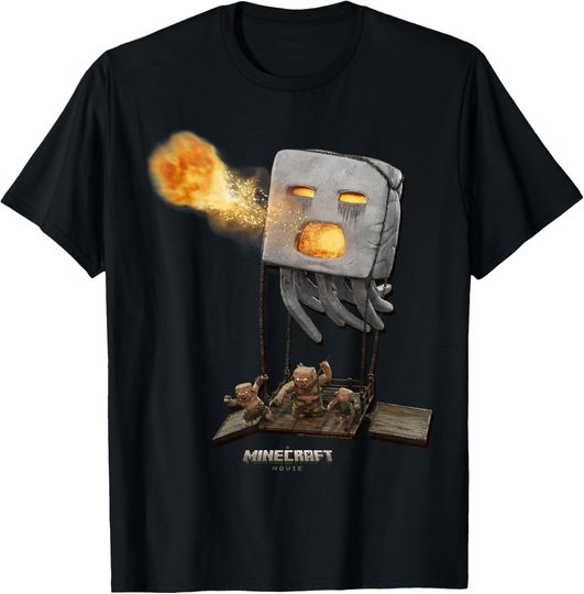 Discover A Minecraft Movie Piglins & Ghast Attacking T-Shirt, Gift For Fans, Christmas Gift