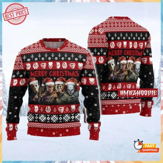 Michael Myers Horror Gift Christmas 3D Ugly Sweater