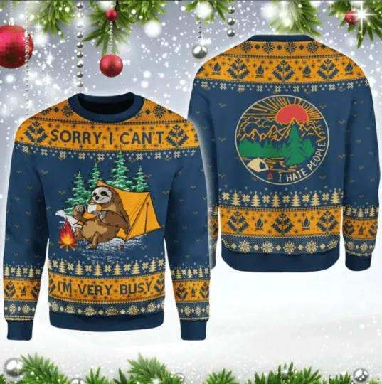Discover Christmas Sloth Ugly Christmas Sweater, Perfect Holiday Gift