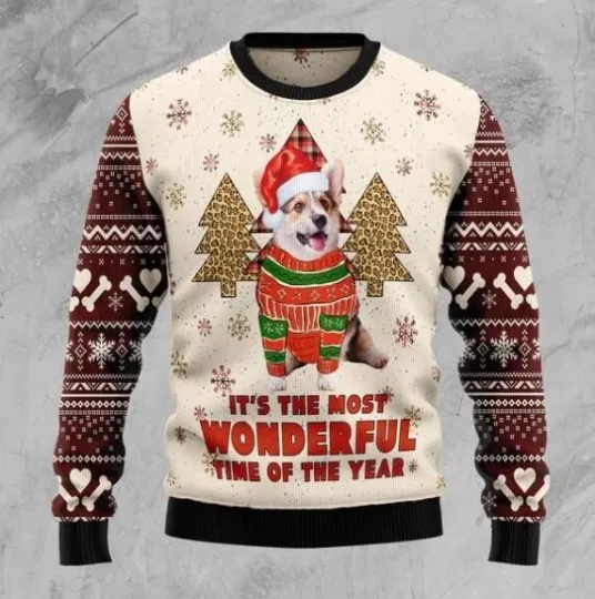 Corgi The Most Beautiful Time Ugly Christmas Sweater Gift For Christmas