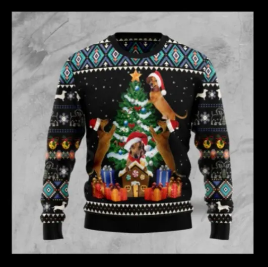 Discover Dachshund Group Christmas Tree Ugly Christmas Sweater