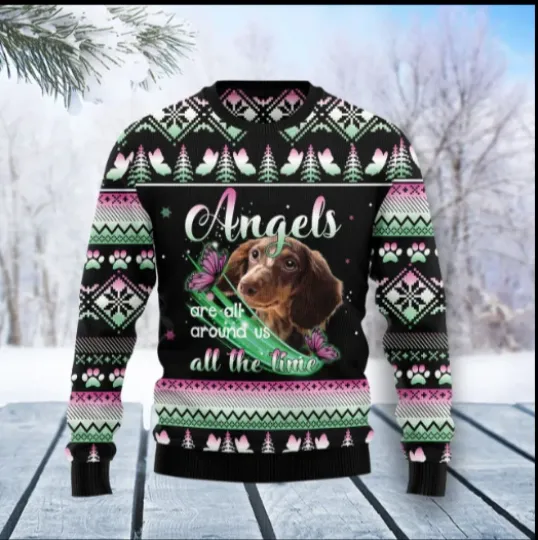 Discover Dachshund Dog Angel Ugly Christmas Sweater