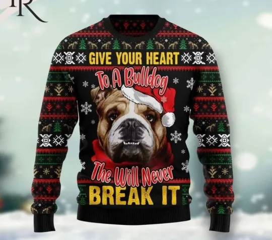 Discover Give Your Heart Bulldog Ugly Christmas Sweater new new hot hot
