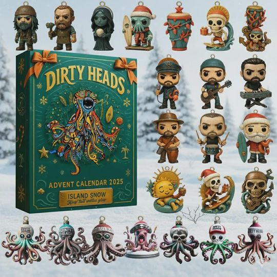 Discover Dirty Heads Advent Calendar 2025, Holiday Countdown Calendar, 2D Flat Christmas Advent Calendar, Christmas Countdown