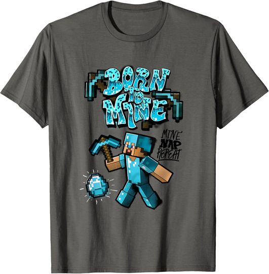 Discover Minecraft Steve Diamond Armor Born To Mine T-Shirt, Gift For Fans, Christmas Gift