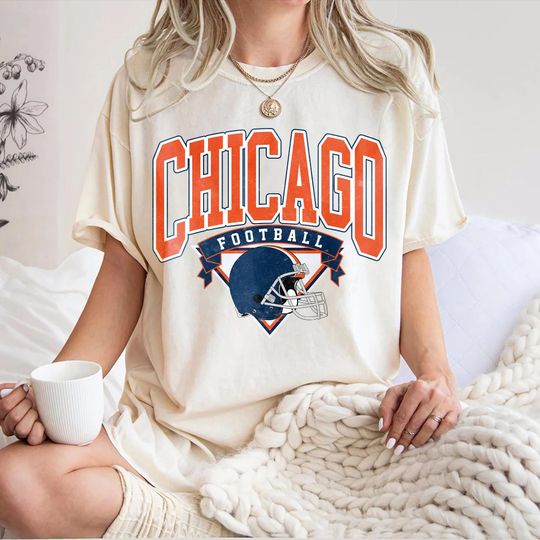 Discover Vintage Chicago Football T-Shirt, Football Fan Gift, Gifts for Game Day