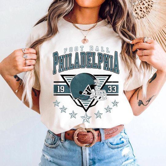 Discover Vintage Philadelphia Football T-Shirt, Football Fan Gift, Gifts for Game Day