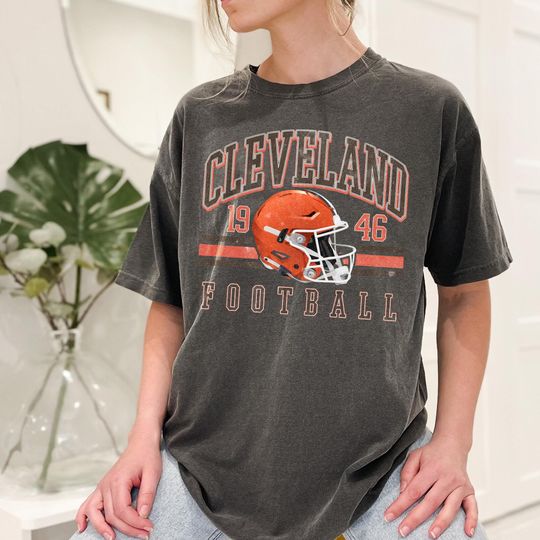 Discover Vintage Cleveland Football T-Shirt, Football Fan Gift, Gifts for Game Day