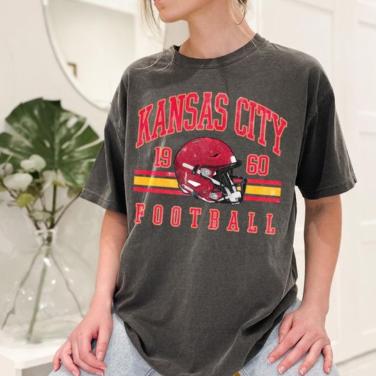 Discover Vintage Kansas City Football T-Shirt, Football Fan Gift, Gifts for Game Day
