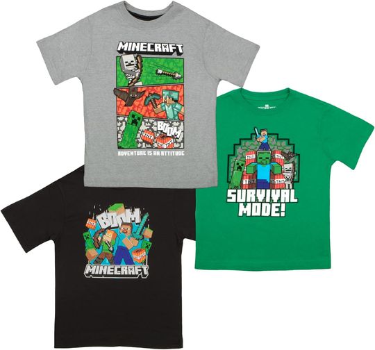 Discover Minecraft Boys Short Sleeve Regular Fit