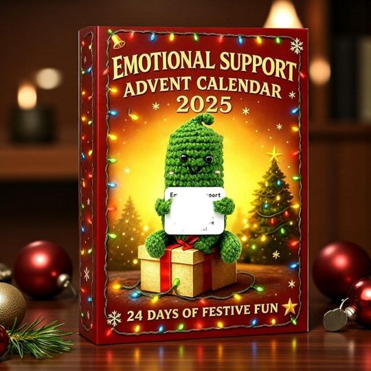 Discover 2D Acrylic Emotional Support Advent Calendar 2025, Crochet Figures,Christmas Gift
