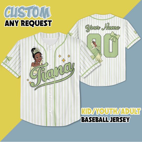 Discover Personalized Tiana Baseball Jersey, Disney The Princess and the Frog Baseball Shirt, Matching Disney Trip Outfit, Tiana  Birthday Gift