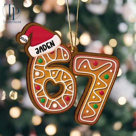Discover Custom Six Seven Ornament, Teen Slang Ornament, Funny Teenager Ornament, 67 Six Seven Ornament, Gen Z Teenager Tween Ornament, Boy Christmas