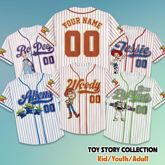Discover Personalized Disney Toy Story Baseball Baseball Jersey, Custom Disney Toy Story Baseball Jersey, Toy Story Baseball Team Outfit