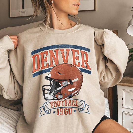 Discover Vintage Denver Football Team Sweatshirt, Game Day Sweatshirt, Gift For Football Fans