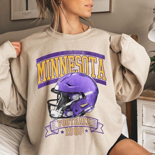 Discover Vintage Minnesota Viking Football Team Sweatshirt, Game Day Sweatshirt, Gift For Football Fans