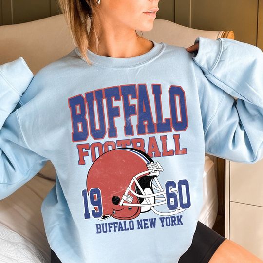 Discover Vintage Buffalo Football Team Sweatshirt, Game Day Sweatshirt, Gift For Football Fans
