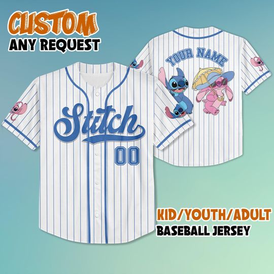 Discover Custom Disney Stitch Summer Baseball Jersey, Disney Lilo and Stitch Jersey for Disney Fans, Disneyland Birthday Gift