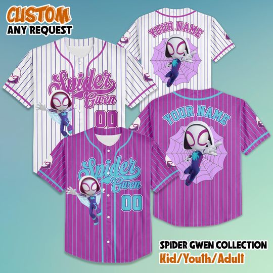 Discover Personalized Spider Gwen Baseball Jersey, Custom Spidey And His Amazing Friends Gwen Stacy Jersey, Disney Baseball Team Outfit