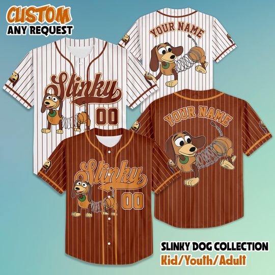 Discover Custom Slinky Dog Toy Story, Disney Toy Story Slinky Dog Baseball Shirt, Matching Disney Trip Outfit, Disney Birthday Gift