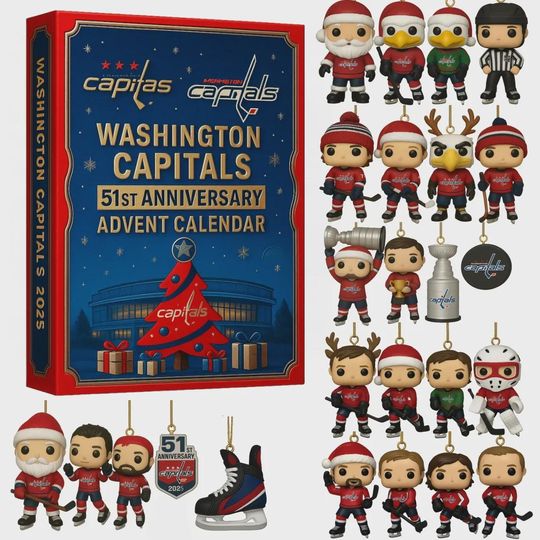 Discover Washington Capitals Advent Calendar 2025, 51st Anniversary Hockey Ornament Set, Christmas Countdown Gift for Caps Fans and Adults