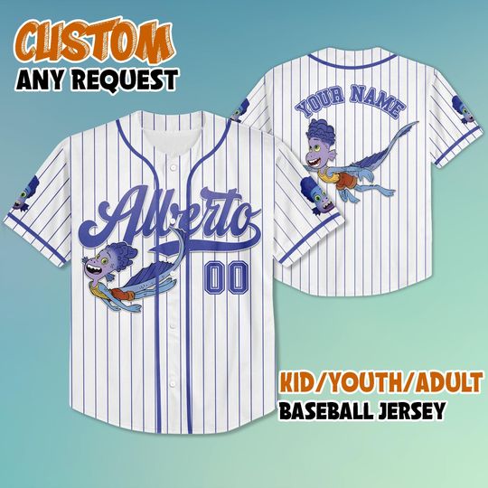 Discover Custom Alberto Baseball Jersey, Disney Alberto Jersey, Personalized Luca Shirt, Family Matching Outfit, Gift For Disney Fans