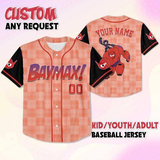 Discover Personalized Baymax Baseball Jersey, Disney Big Hero 6 Baymax Jersey, Disneyland Baseball Team Outfit, Birthday Gift For Fans