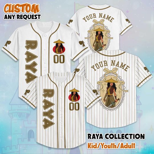 Discover Personalized Raya Baseball Jersey, Custom Raya and the Last Dragon Shirt, Disney Princess Costume Top, Gift for Disney & Sisu Fans