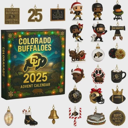 Discover Colorado Buffaloes Advent Calendar 2025, Buffs Football Merch, Ralphie Mascot Ornament Set, Christmas Gift for Alumni Dad