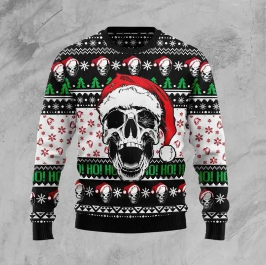 Discover Skull Ugly Christmas Sweater, Perfect Holiday Gift