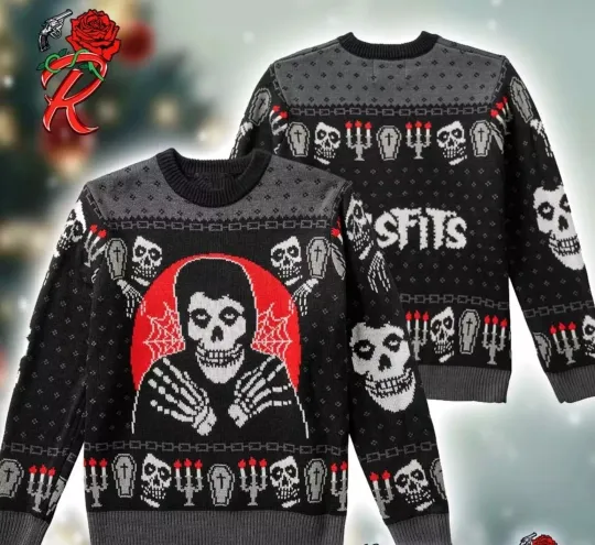 Misfits Crimson Ghost Fiend Holiday Gift 2024 Ugly Christmas Sweater