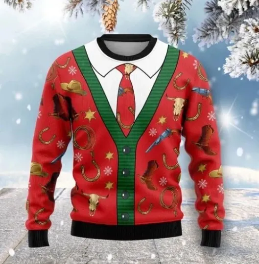 Discover Cowboy Ugly Christmas Sweater Gift For Christmas best hot hot