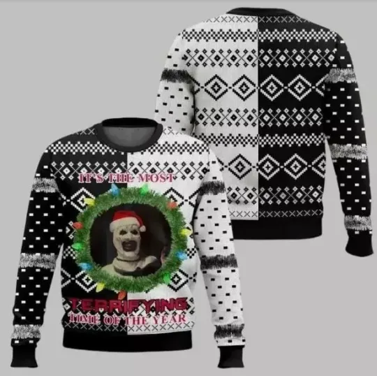 Christmas Terrifier Santa Hat Ugly Christmas Sweater 3d GLC055231