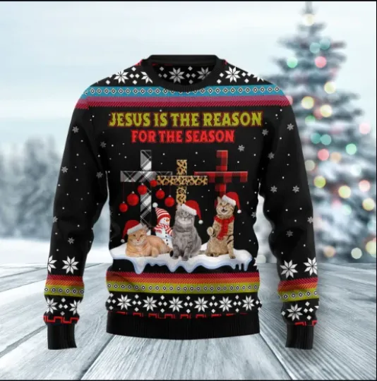 Discover Jesus Is The Reason For The Season Ugly Christmas Sweater