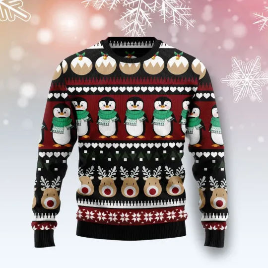 Penguin Group Ugly Christmas Sweater, Perfect Holiday Gift