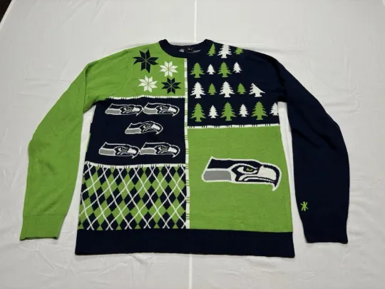 Seattle Seahawks football Team Apparel Ugly Christmas Sweater