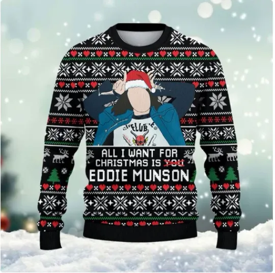 Discover All I Want For Christmas Munsonsss Ugly Christmas Sweatshirt, Xmas Sweater