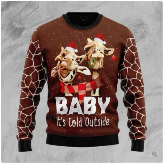 Discover Funny Giraffe Ugly Christmas Sweater