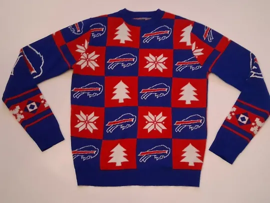 Buffalo Bills football Team Apparel Ugly Christmas Sweater Knit Crewneck
