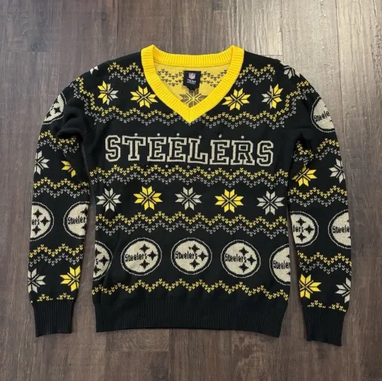 Discover football Team Apparel Steeler Light Up Ugly Christmas Sweater Women's