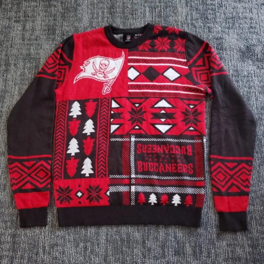 football Tampa Bay Buccaneers Busy Block Ugly Sweater Men M Christmas Gift Holiday