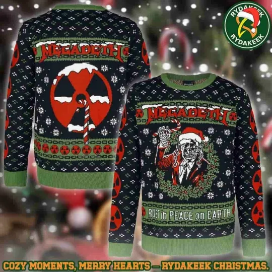 Megadeth Rust In Peace On Earth Christmas Ugly Sweatshirt