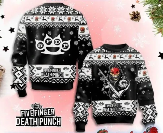 Five Finger Death Punch Ugly Christmas Sweatshirt All Size