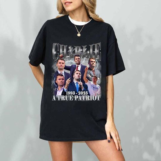 Discover Charlie Kirk T-Shirt, Pray for Charlie Kirk Tee, Charlie Kirk Memorial Tee