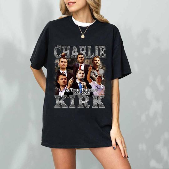 Discover Charlie Kirk T-Shirt, Patriot Justice Charlie Kirk, Rest in Peace Charlie Kirk Tee