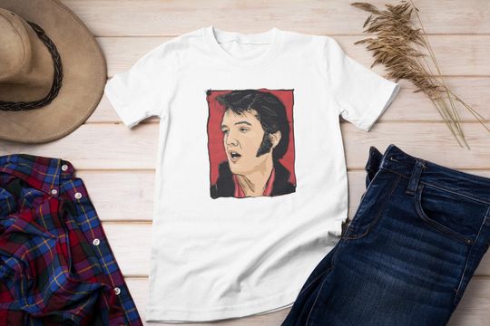 Discover Elvis Presley Cartoon T-Shirt, King of Rock and Roll, Rock Music T-Shirt