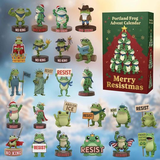 Discover Merry Resistmas Frog Advent Calendar, Funny Frog Gift, 24 Mini Frog Figures, Xmas Countdown Decoration